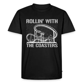 Piste de montagnes russes Roller Coaster Lovers Völker - T-shirt Premium bio Homme - noir - Devant - Nico (187cm)