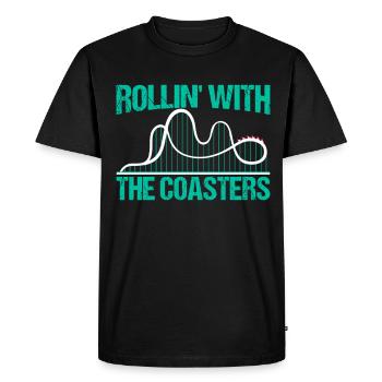 Piste de montagnes russes Roller Coaster Lovers Völker - T-shirt Premium bio Homme - noir - Devant - Nico (187cm)