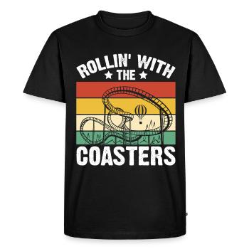Piste de montagnes russes Roller Coaster Lovers Völker - T-shirt Premium bio Homme - noir - Devant - Nico (187cm)