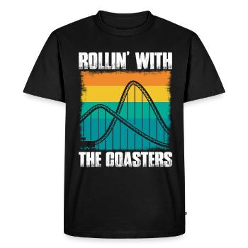 Piste de montagnes russes Roller Coaster Lovers Völker - T-shirt Premium bio Homme - noir - Devant - Nico (187cm)