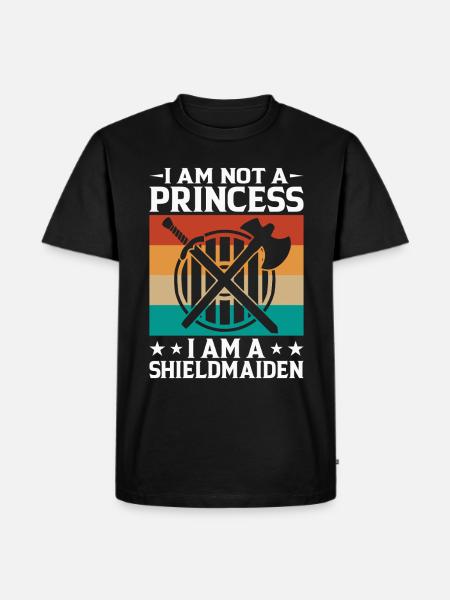 Shieldmaiden Lagertha Germanische Kriegerin - Männer Premium Bio T-Shirt - Schwarz