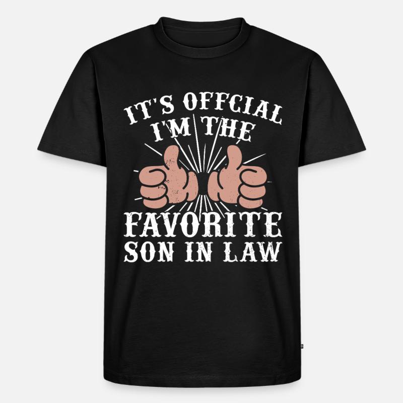 Lieblingssohn Vater Mutter Schwiegermutter - Männer Premium Bio T-Shirt - Schwarz