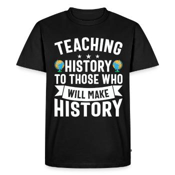 Appréciation du professeur d’histoire Cours d’histoire - T-shirt Premium bio Homme - noir - Devant - Nico (187cm)