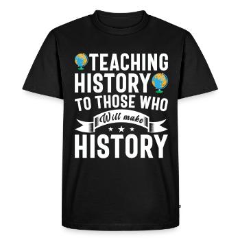 Appréciation du professeur d’histoire Cours d’histoire - T-shirt Premium bio Homme - noir - Devant - Nico (187cm)