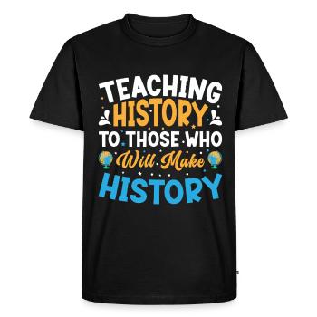 Appréciation du professeur d’histoire Cours d’histoire - T-shirt Premium bio Homme - noir - Devant - Nico (187cm)