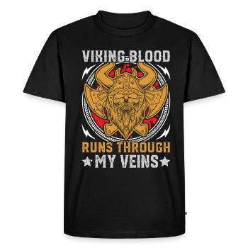 Viking Myth Odin Ravens Huginn - Men's Premium Organic T-Shirt - black - Front - Nico (187cm)