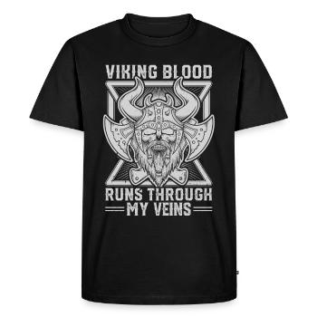 Viking Myth Odin Ravens Huginn - Men's Premium Organic T-Shirt - black - Front - Nico (187cm)