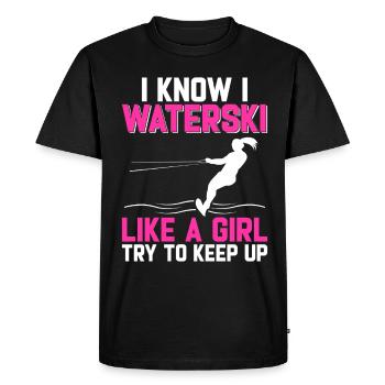 Ski nautique pour femmes filles skieuses nautiques - T-shirt Premium bio Homme - noir - Devant - Nico (187cm)