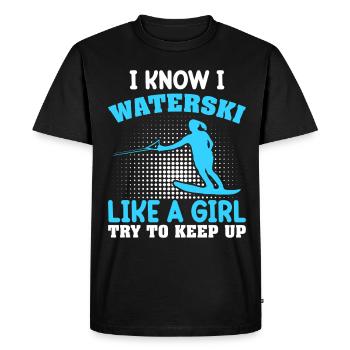 Ski nautique pour femmes filles skieuses nautiques - T-shirt Premium bio Homme - noir - Devant - Nico (187cm)