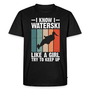 Ski nautique pour femmes filles skieuses nautiques - T-shirt Premium bio Homme - noir - Devant - Nico (187cm)