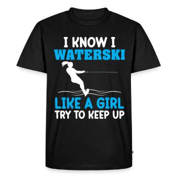 Ski nautique pour femmes filles skieuses nautiques - T-shirt Premium bio Homme - noir - Devant - Nico (187cm)