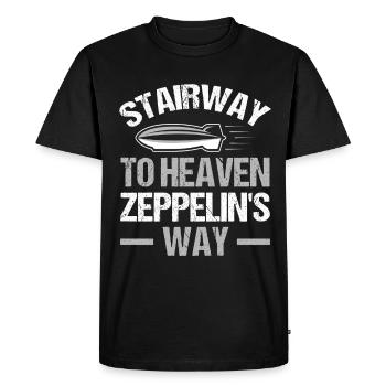 Dirigeable Zeppelin vintage 70 ans - T-shirt Premium bio Homme - noir - Devant - Nico (187cm)