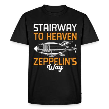 Dirigeable Zeppelin vintage 70 ans - T-shirt Premium bio Homme - noir - Devant - Nico (187cm)