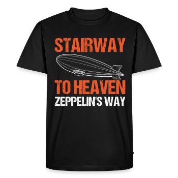Dirigeable Zeppelin vintage 70 ans - T-shirt Premium bio Homme - noir - Devant - Nico (187cm)
