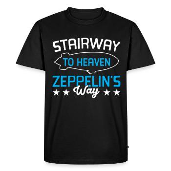 Dirigeable Zeppelin vintage 70 ans - T-shirt Premium bio Homme - noir - Devant - Nico (187cm)