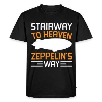 Dirigeable Zeppelin vintage 70 ans - T-shirt Premium bio Homme - noir - Devant - Nico (187cm)