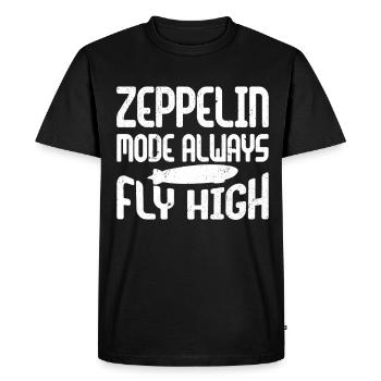 Dirigeable Zeppelin vintage 70 ans - T-shirt Premium bio Homme - noir - Devant - Nico (187cm)