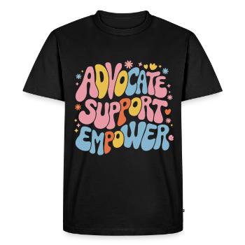 Support Empower advocates - Men's Premium Organic T-Shirt - black - Front - Nico (187cm)
