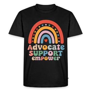 Support Empower advocates - Men's Premium Organic T-Shirt - black - Front - Nico (187cm)