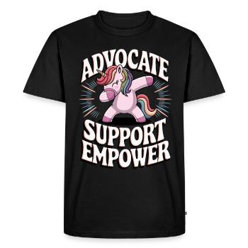 Support Empower advocates - Men's Premium Organic T-Shirt - black - Front - Nico (187cm)