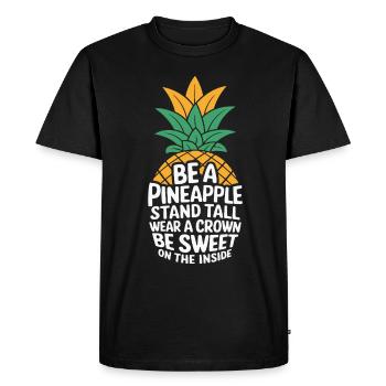 Be a pineapple stand big wearing a crown - Men's Premium Organic T-Shirt - black - Front - Nico (187cm)