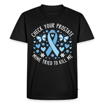 Vérifier votre cancer de la prostate - T-shirt Premium bio Homme - noir - Devant - Nico (187cm)
