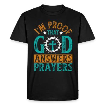 Dieu Jésus Pasteur Chrstian - T-shirt Premium bio Homme - noir - Devant - Nico (187cm)