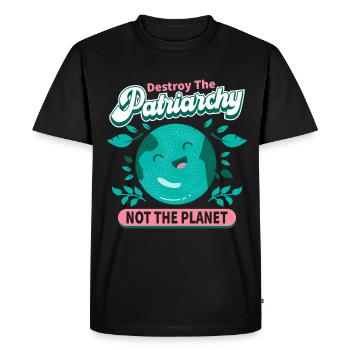 Le patriarcat ne détruit-il pas la planète - T-shirt Premium bio Homme - noir - Devant - Nico (187cm)