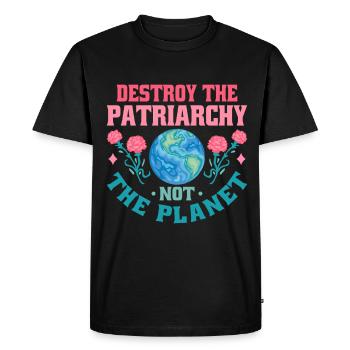 Le patriarcat ne détruit-il pas la planète - T-shirt Premium bio Homme - noir - Devant - Nico (187cm)