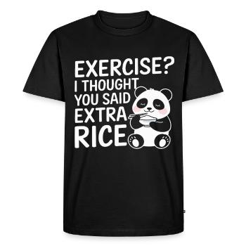 panda bear said extra rice - Men's Premium Organic T-Shirt - black - Front - Nico (187cm)