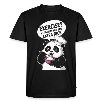 panda bear said extra rice - Men's Premium Organic T-Shirt - black - Front - Nico (187cm)