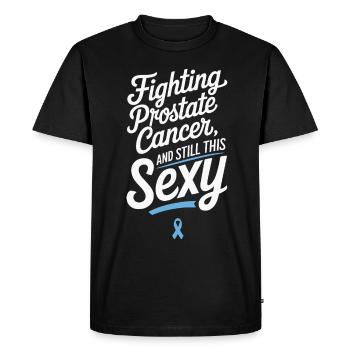 Lutte contre le cancer de la prostate - T-shirt Premium bio Homme - noir - Devant - Nico (187cm)