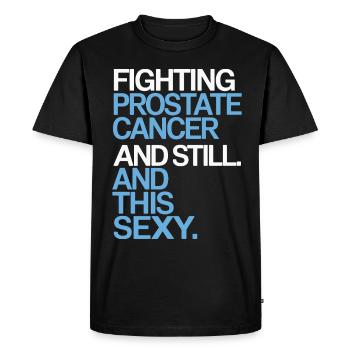 Lutte contre le cancer de la prostate - T-shirt Premium bio Homme - noir - Devant - Nico (187cm)