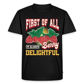 Baies adorables amateurs de fraises - T-shirt Premium bio Homme - noir - Devant - Nico (187cm)