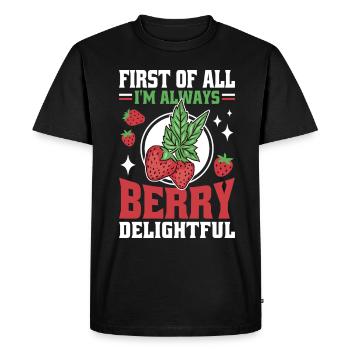 Baies adorables amateurs de fraises - T-shirt Premium bio Homme - noir - Devant - Nico (187cm)