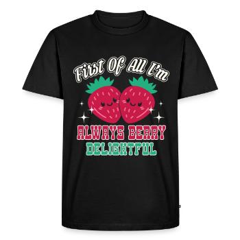Baies adorables amateurs de fraises - T-shirt Premium bio Homme - noir - Devant - Nico (187cm)