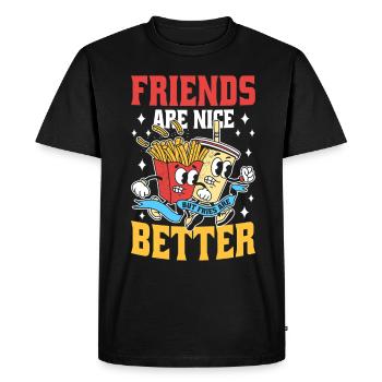 Mais les frites sont de meilleures pommes de terre frites - T-shirt Premium bio Homme - noir - Devant - Nico (187cm)