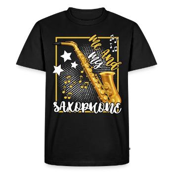 saxophoniste selon la légende baryton musique jazz - T-shirt Premium bio Homme - noir - Devant - Nico (187cm)