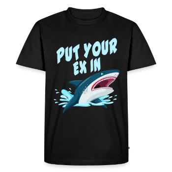 Mettez votre ex dedans - Requin - T-shirt Premium bio Homme - noir - Devant - Nico (187cm)