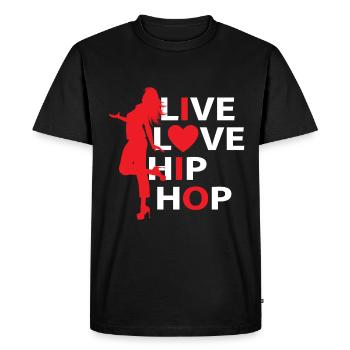 Juste une fille qui aime le hip-hop - T-shirt Premium bio Homme - noir - Devant - Nico (187cm)