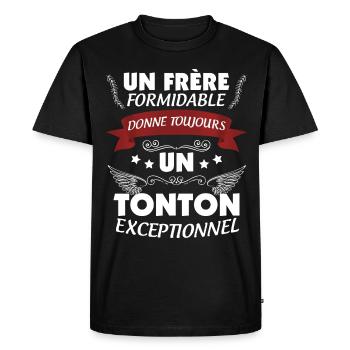 Tonton exceptionnel Frère Formidable Cadeau - T-shirt Premium bio Homme - noir - Devant - Nico (187cm)