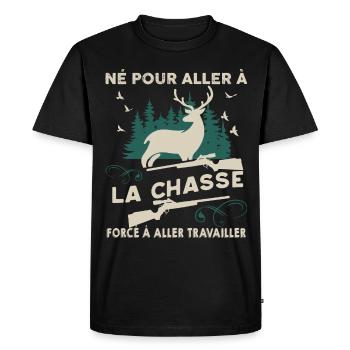 Aller à la chasse au sanglier Cadeau Homme - T-shirt Premium bio Homme - noir - Devant - Nico (187cm)