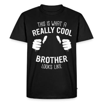 Frère Grand frère Famille - T-shirt Premium bio Homme - noir - Devant - Nico (187cm)