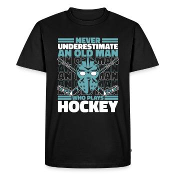 Sports de hockey sur glace - T-shirt Premium bio Homme - noir - Devant - Nico (187cm)