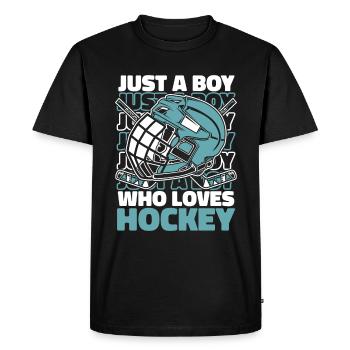 Sports de hockey sur glace - T-shirt Premium bio Homme - noir - Devant - Nico (187cm)