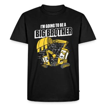 Frère Grand frère Famille - T-shirt Premium bio Homme - noir - Devant - Nico (187cm)