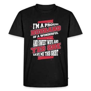 Husband Spouse Family Wedding - Men's Premium Organic T-Shirt - black - Front - Nico (187cm)