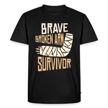 Bonne récupération Bras cassé Os cassé - T-shirt Premium bio Homme - noir - Devant - Nico (187cm)