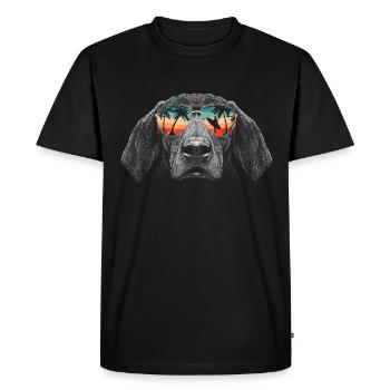 Chien teckel - T-shirt Premium bio Homme - noir - Devant - Nico (187cm)