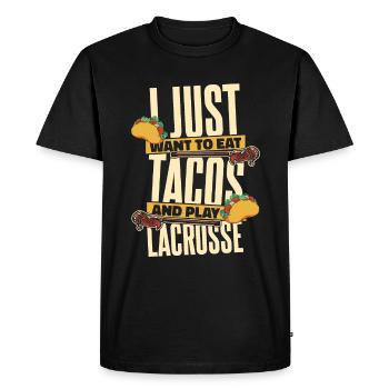 Sports de crosse Joueurs de crosse - T-shirt Premium bio Homme - noir - Devant - Nico (187cm)